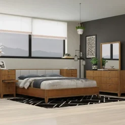 Outlet Amalie California King Bed Wall Bed With Piers, Dresser, Mirror All Modern Living Items|Bedroom