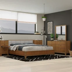 Hot Amalie Eastern King Wall Bed With 2 Piers, Dresser, Mirror All Modern Living Items|Bedroom