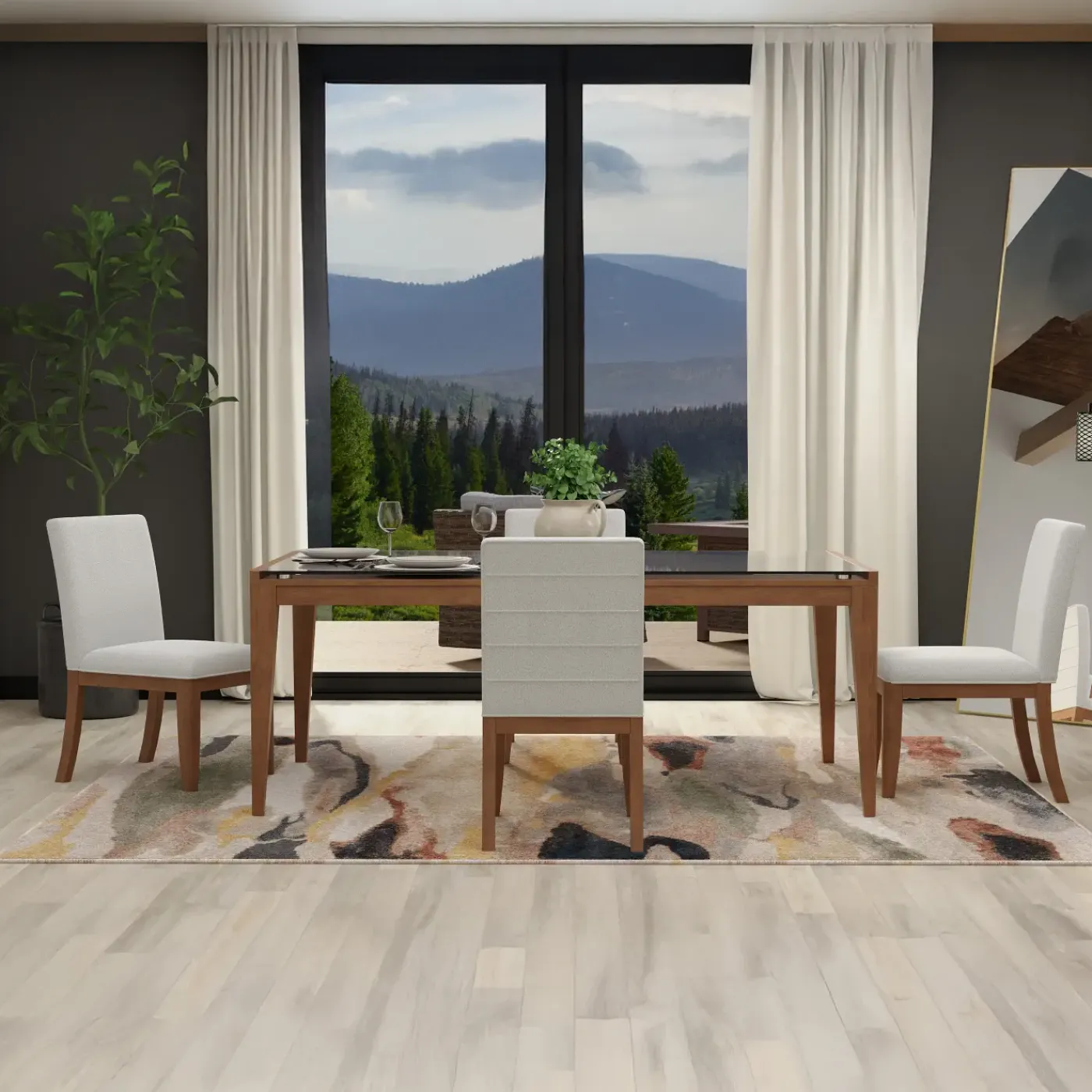 Online Amalie 5pc: Dining Table And 4 Upholstered Chairs Dining|Dining Room Sets