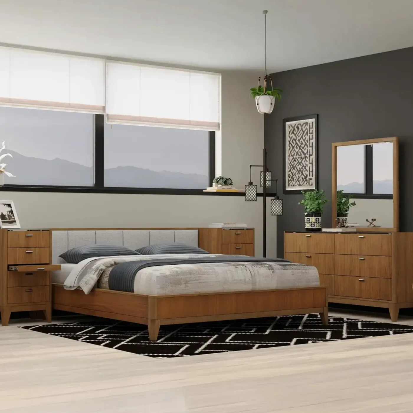 New Amalie Wall Bedroom Set With Piers All Modern Living Items|Bedroom