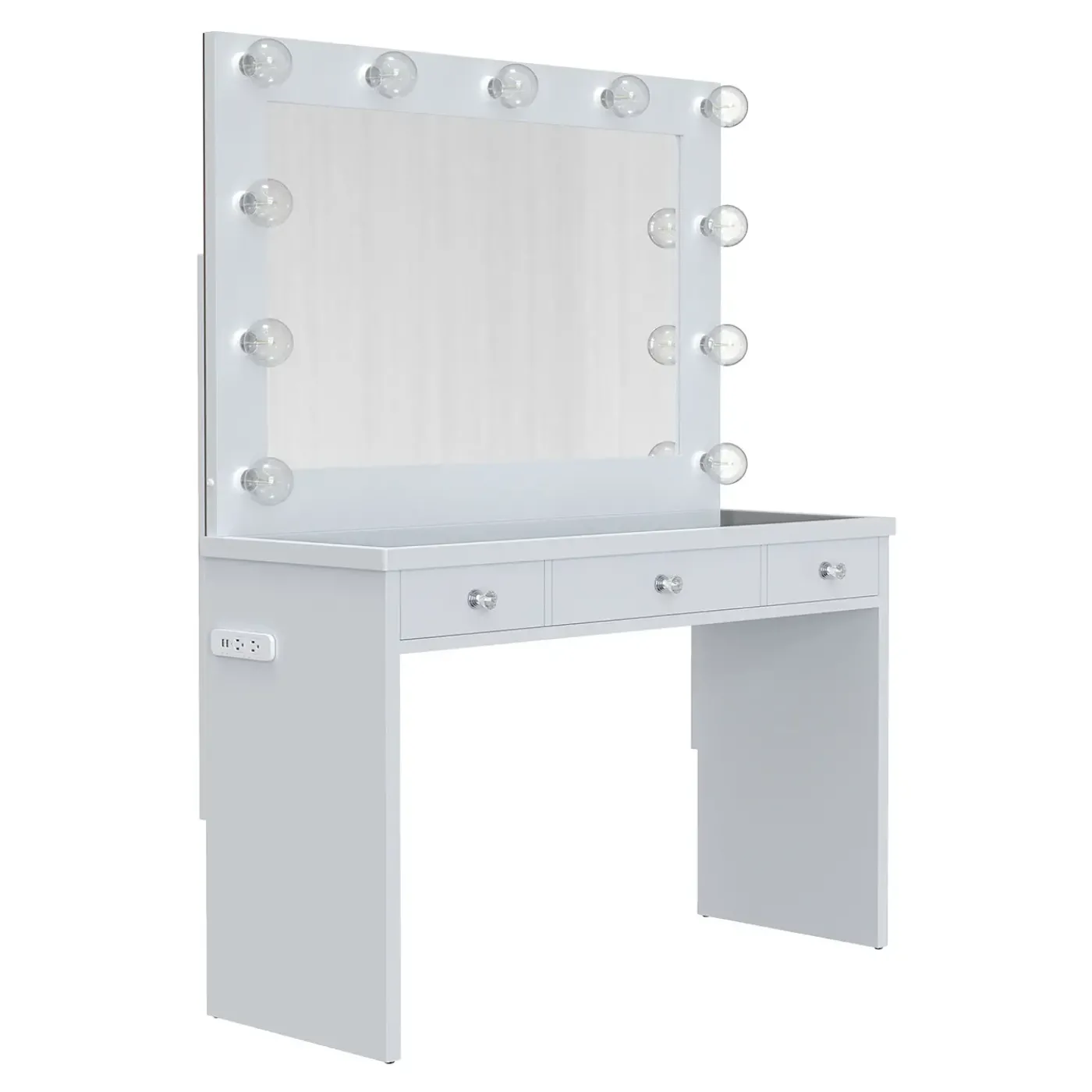 Amelia 3 Drawer Vanity with Lighted Mirror Vanities|Kids Desks & Chairs
