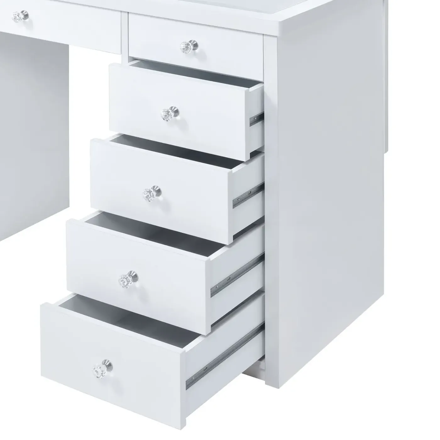 Hot Anisa 7 Drawer Vanity with Lighted Mirror Vanities|Kids Desks & Chairs