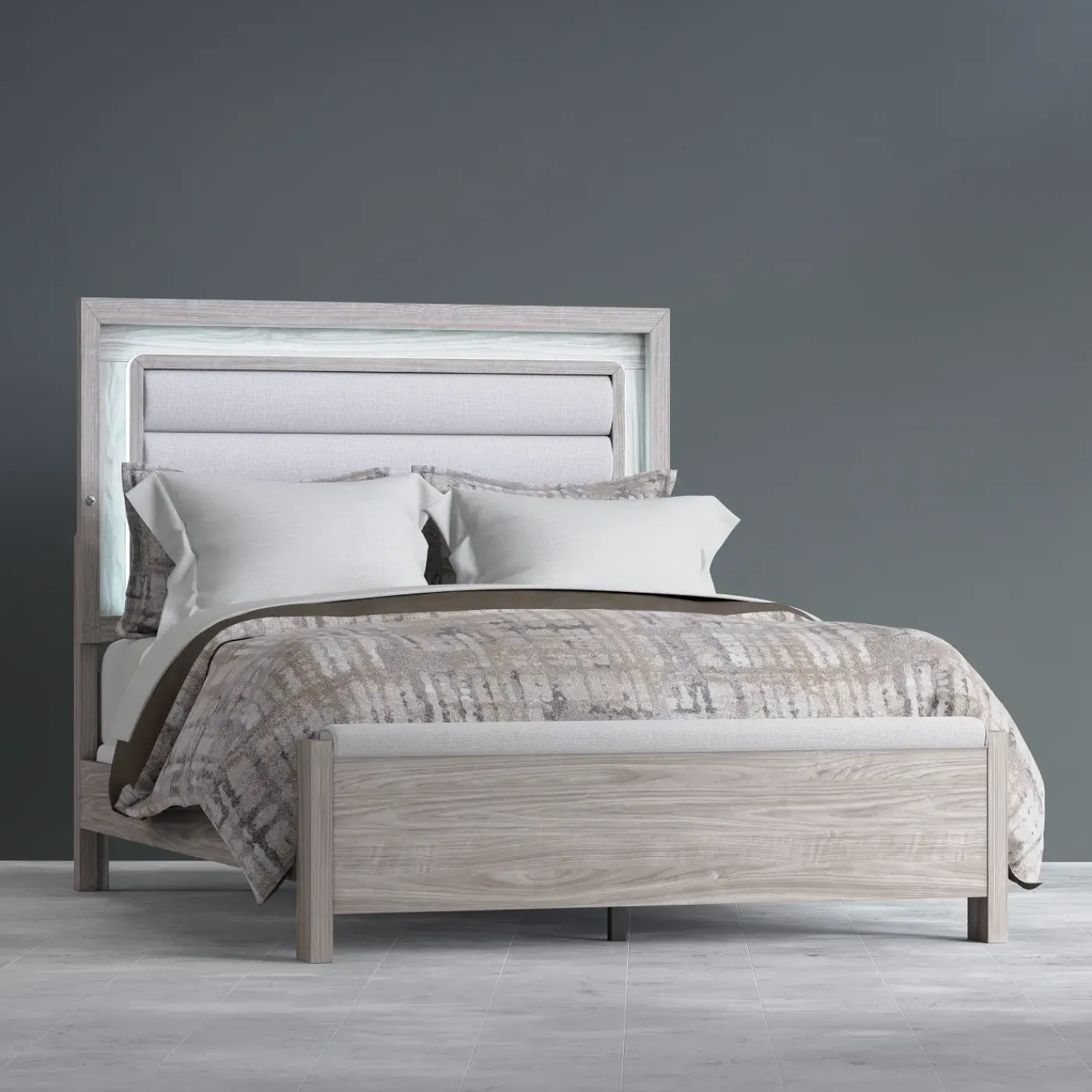 Hot Avery California King Upholstered Bed with Light King Beds