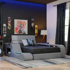 Blaine Modular Full Bed with Built-in Nightstand, Lounge Chair & Bookcase Full Beds|Kids Beds & Headboards