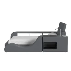 Blaine Modular Full Bed with Built-in Nightstand, Lounge Chair & Bookcase Full Beds|Kids Beds & Headboards