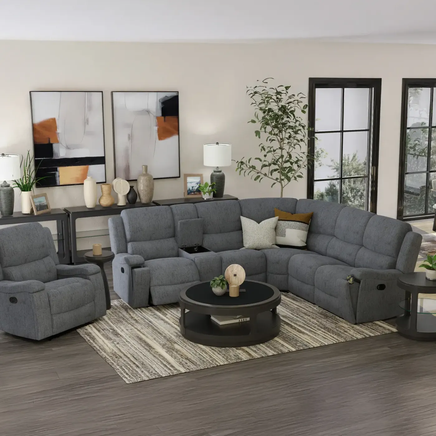 Discount Braxton Reclining Sectional & Recliner Living Room Sets|Sectionals