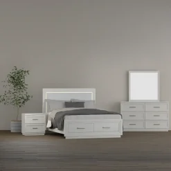 New Burbank Bedroom Set Queen Storage Bed, Dresser, Mirror & Nightstand Bedroom|All Outlet & Clearance Items