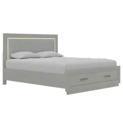 Best Burbank California King Storage Bed With LED Lights Bedroom|All Outlet & Clearance Items