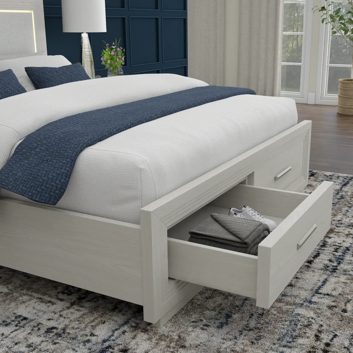 Hot Burbank Queen Storage Bed With LED Lights Queen Beds|Bedroom