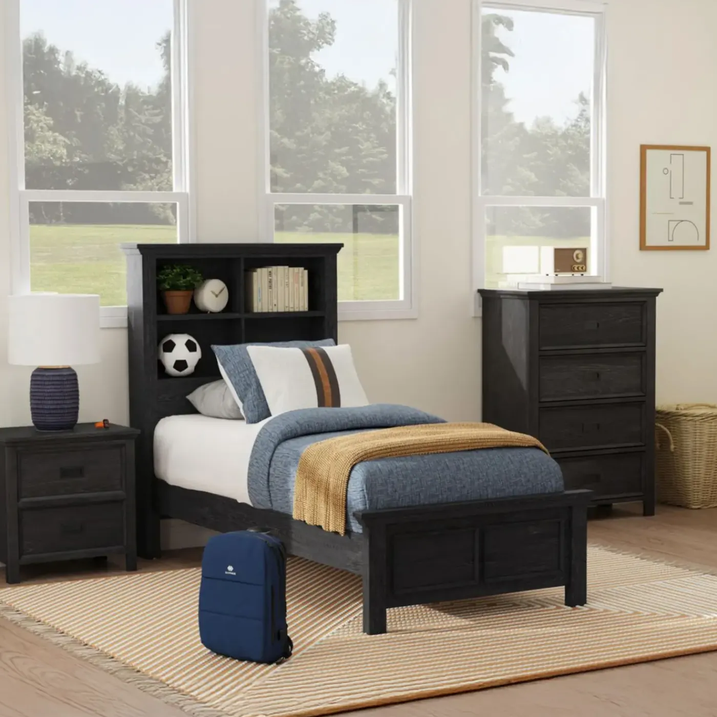 Hot Cali Kids Bookcase Bedroom Set Kids Bedroom Sets|Twin Beds