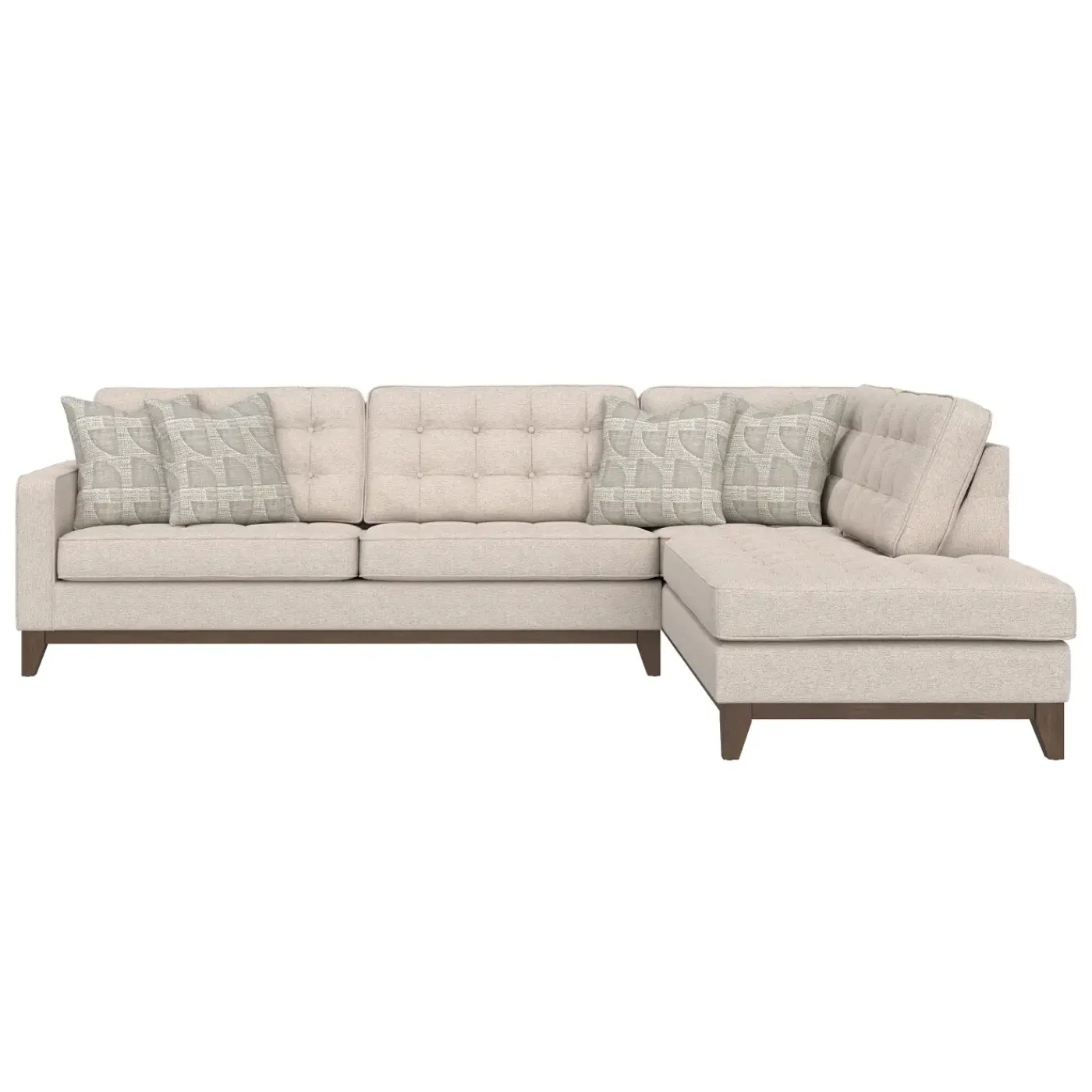 Best Calvin 2pc Sectional with RAF Chaise Sectionals