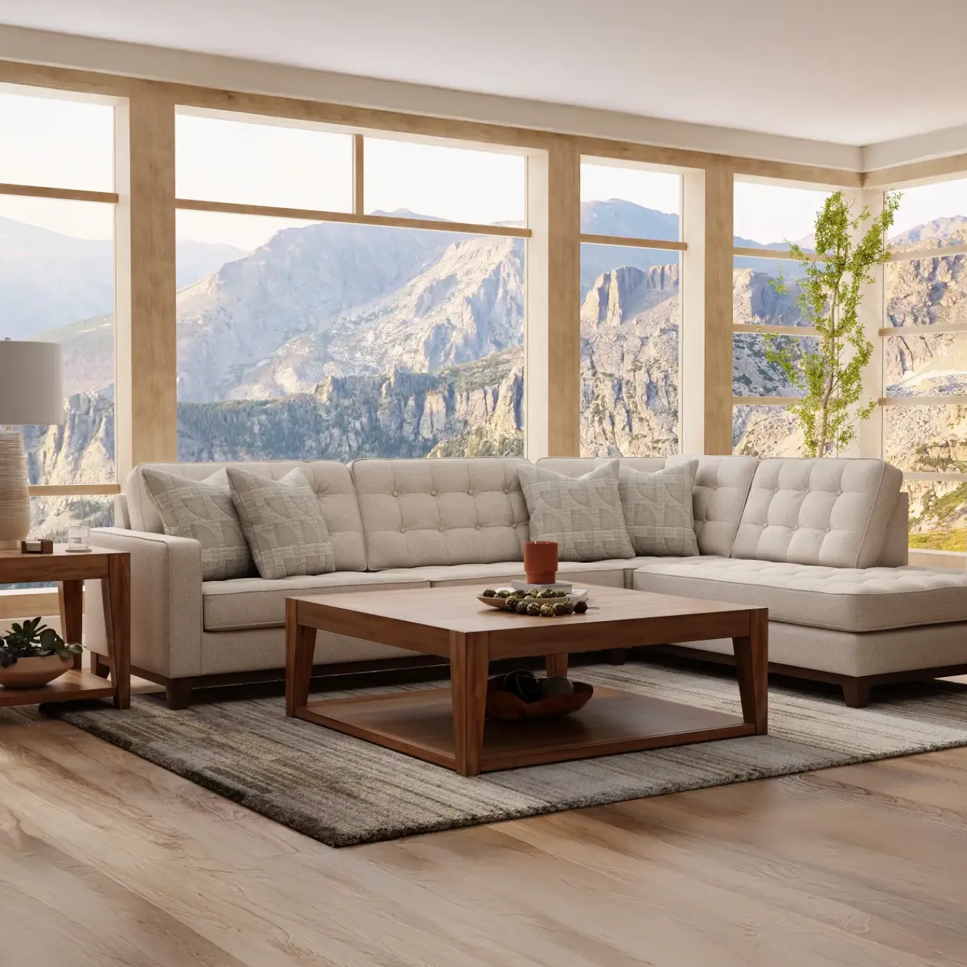 Best Calvin 2pc Sectional with RAF Chaise Sectionals