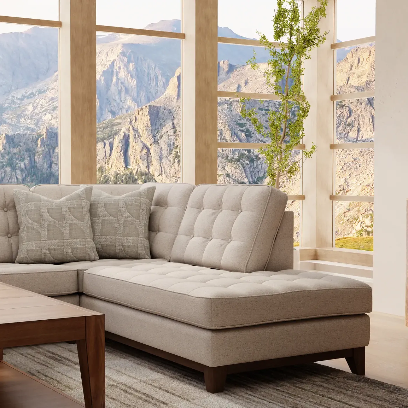 Best Calvin 2pc Sectional with RAF Chaise Sectionals