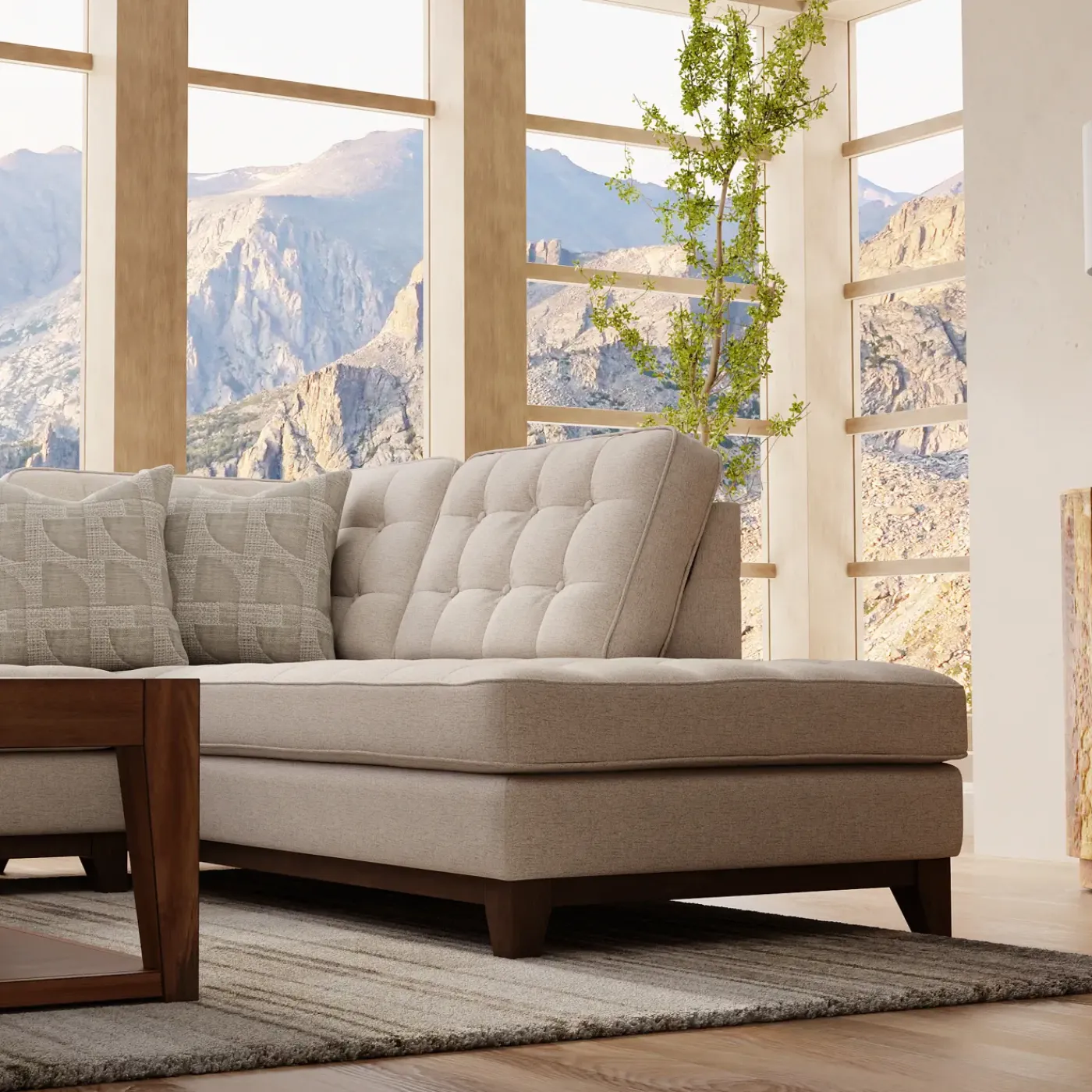 Best Calvin 2pc Sectional with RAF Chaise Sectionals