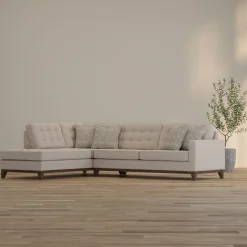 Calvin Sectional Beige 2pc Sectional with LAF Chaise Living Room Sets|Sectionals