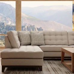 Calvin Sectional Beige 2pc Sectional with LAF Chaise Living Room Sets|Sectionals