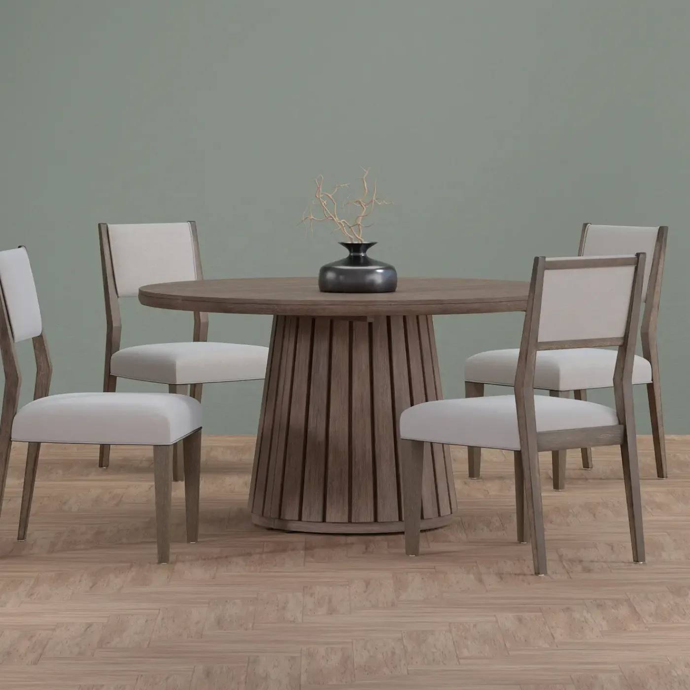Online Carnaby Extendable Round Table & 4 Side Chairs Dining Room Sets