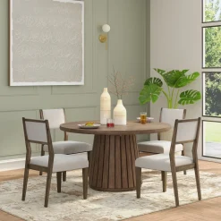 Online Carnaby Extendable Round Table & 4 Side Chairs Dining Room Sets