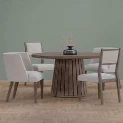 Outlet Carnaby Extendable Round Table, 2 Arm Chairs & 2 Side chairs Dining Room Sets