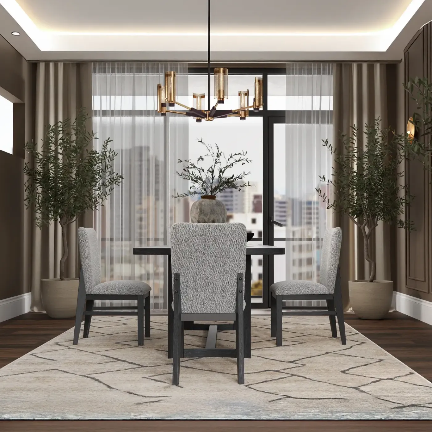 Clearance Cassidy Rectangular Dining Table & 4 Side Chairs Dining Room Sets|All Modern Living Items