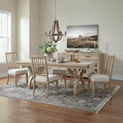 Discount Covington 5pc Dining Set: Trestle Rectangular Dining Table & 4 Side Chairs Dining Room Sets