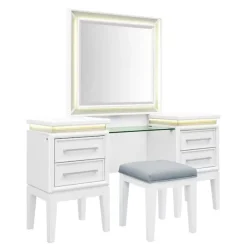 Danica 3pc Vanity, Mirror & Stool Vanities