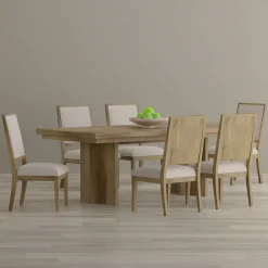 Durian Extendable Trestle Dining Table & 6 Side Chairs Dining Room Sets
