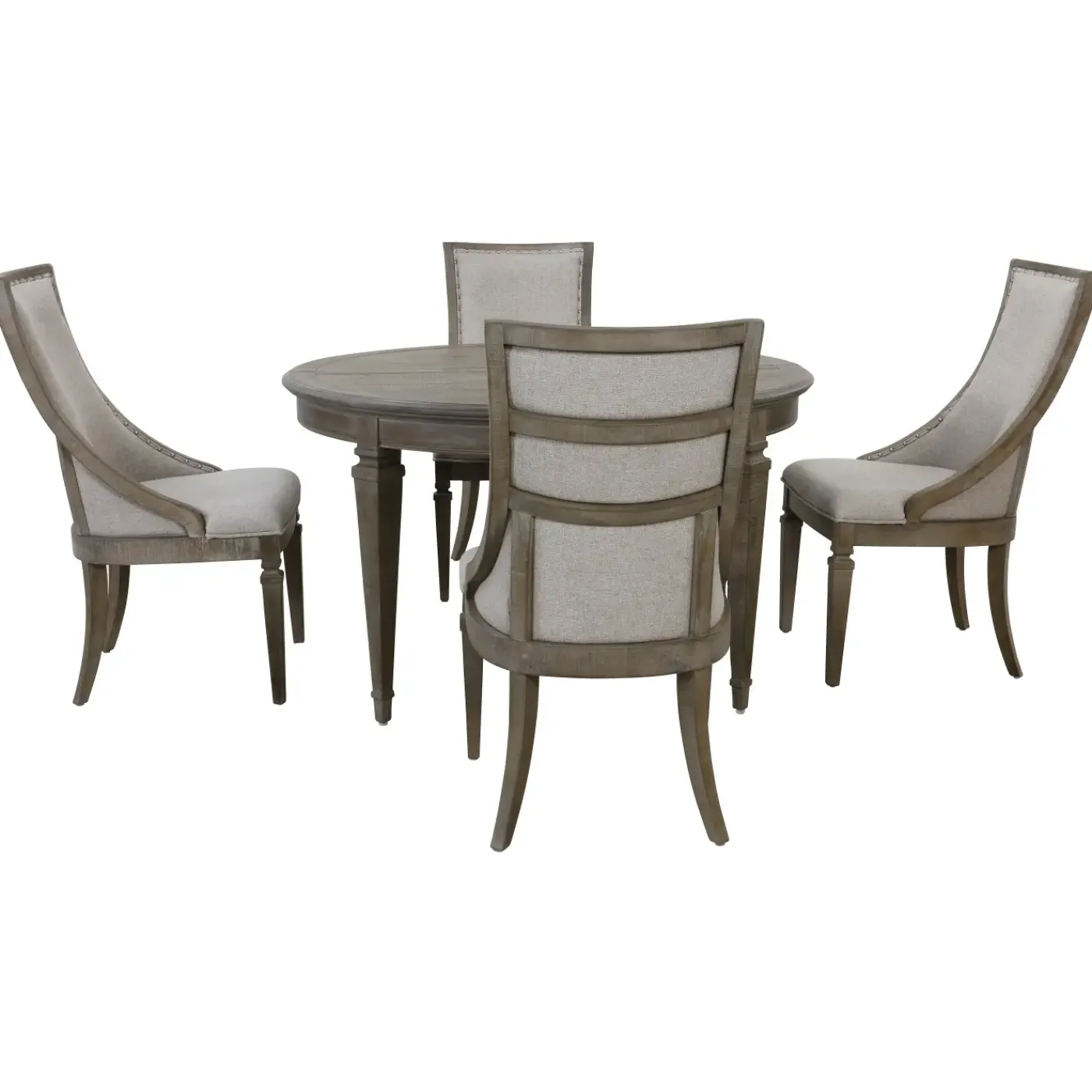 Discount East Bay Extendable Round Table & 4 Arm Chairs Dining Room Sets