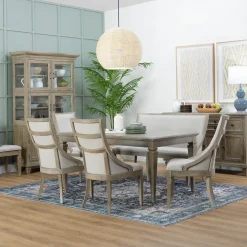 Discount East Bay Extendable Table, 4 Arm Chairs & Bench With Back Dining Room Sets