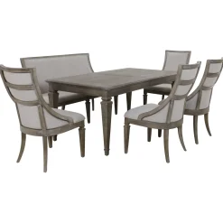 Discount East Bay Extendable Table, 4 Arm Chairs & Bench With Back Dining Room Sets