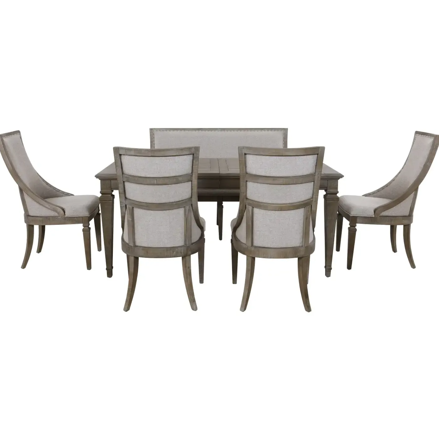 Discount East Bay Extendable Table, 4 Arm Chairs & Bench With Back Dining Room Sets