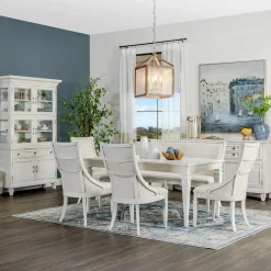 Hot East Bay 6pc Dining Set: Extendable Dining Table, 4 Arm Chairs & Bench Dining Room Sets