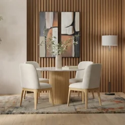 Hot Eden 5pc Dining Set: Round Table & 4 Side Chairs Dining Room Sets