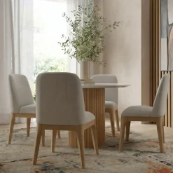 Hot Eden 5pc Dining Set: Round Table & 4 Side Chairs Dining Room Sets
