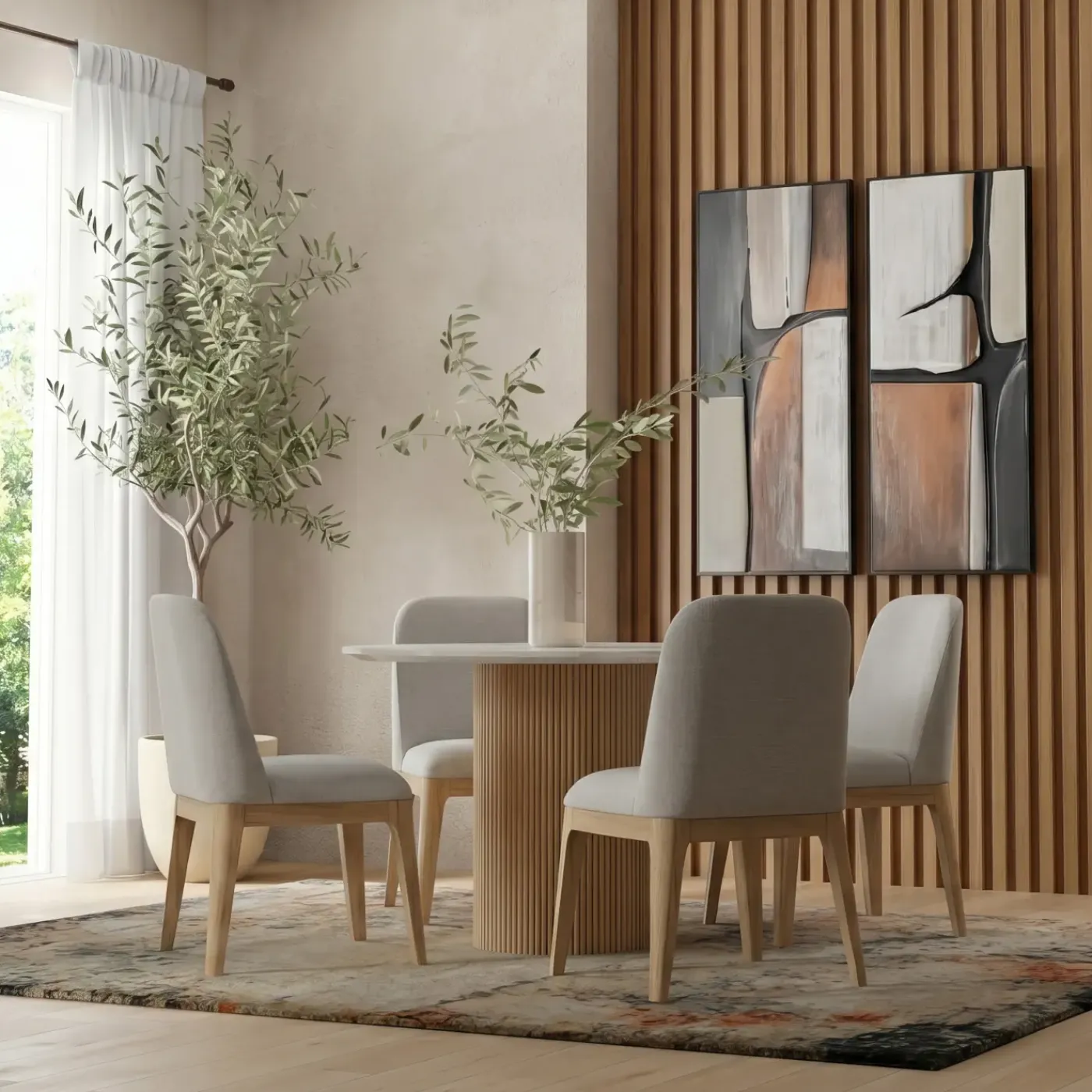 Hot Eden 5pc Dining Set: Round Table & 4 Side Chairs Dining Room Sets