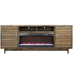Outlet Everett 87 Inch Fireplace Console Electric Fireplaces