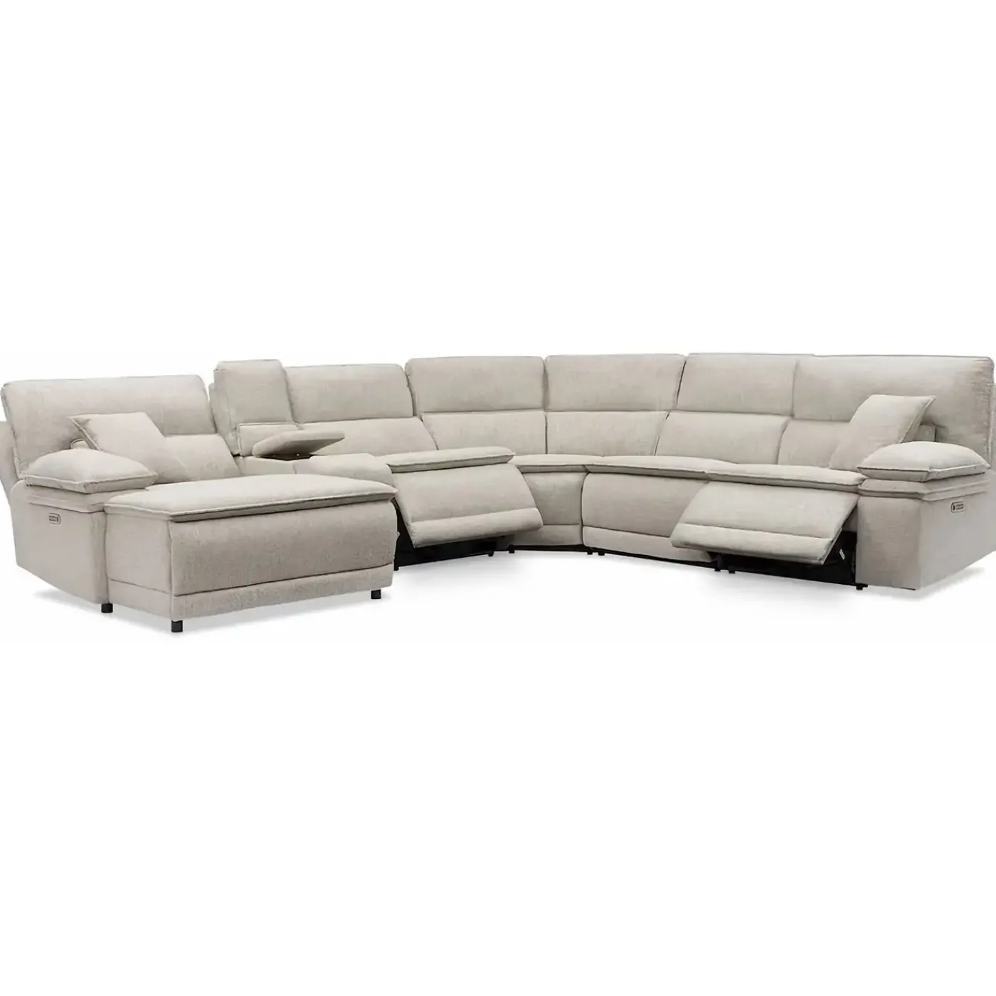 Best Goliath 6pc Power Chaise Sectional Living Room Sets|Sectionals