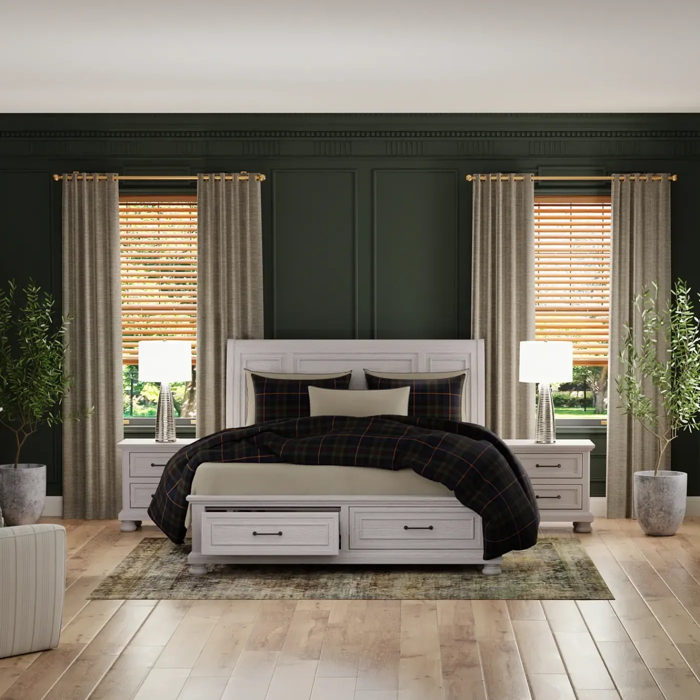 Clearance Hanover California King Sleigh Bed, Dresser, Mirror & Nightstand Bedroom|All Outlet & Clearance Items
