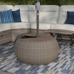 Clearance Hayward Cocktail Table with Umbrella Holder Outdoor Seating|Outdoor Accent Tables & Decor