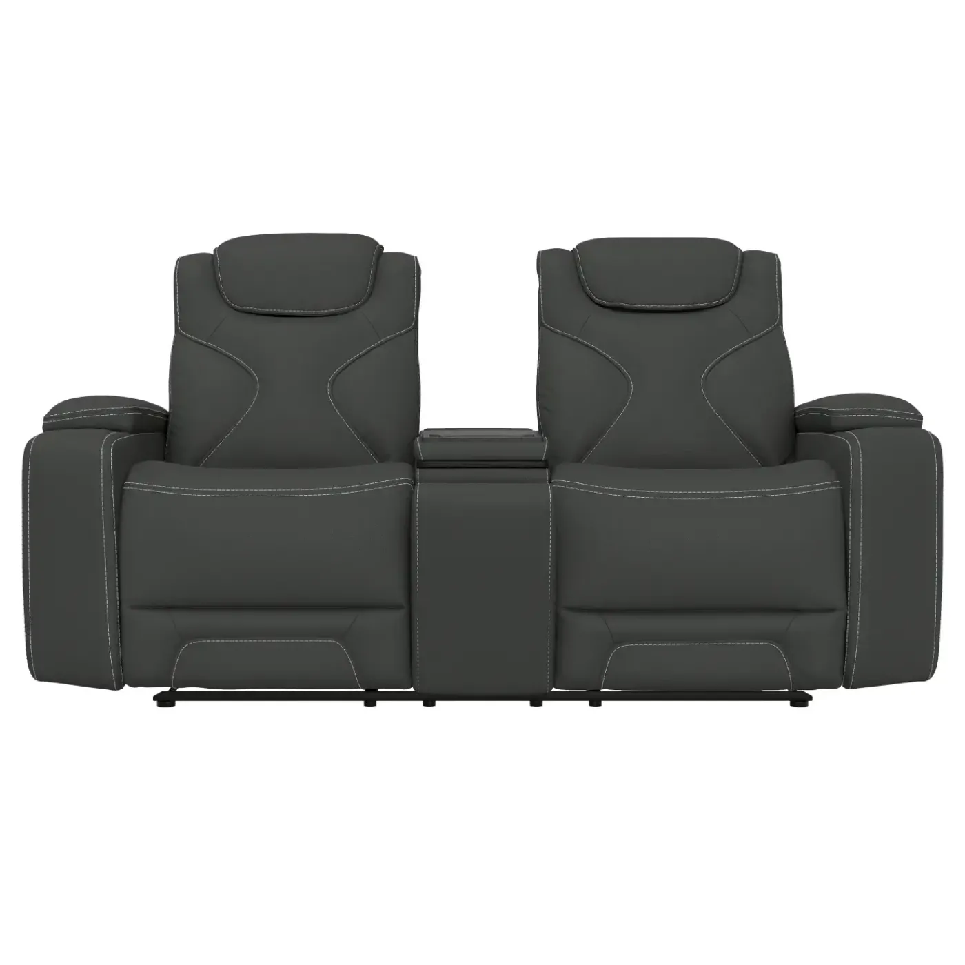 Clearance Jet Charcoal Leather Motion Sofa & Loveseat Set Living Room Sets|Reclining Furniture