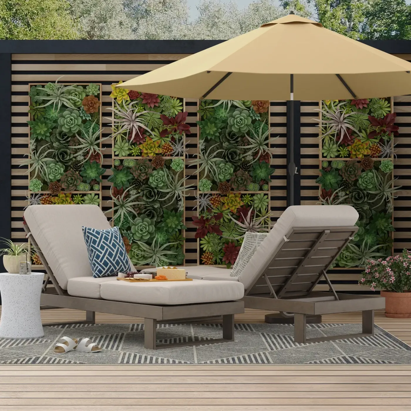 Outlet Lahaina Double Sided Chaise Lounge Outdoor Seating