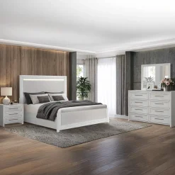 Clearance Laurel Eastern King Panel Bed, Dresser, Mirror & Nightstand Bedroom Sets