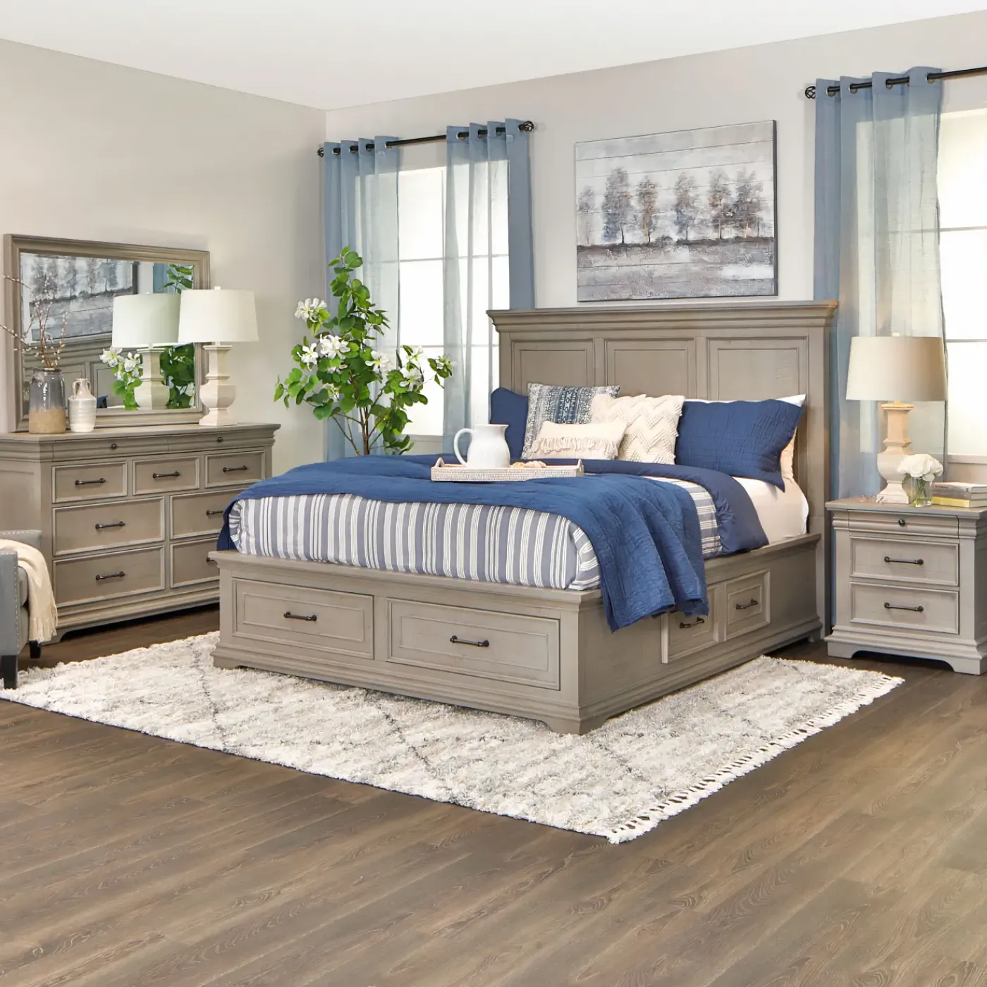 Hot Legion California King Bed, Dresser, Mirror, Nightstand Bedroom Sets