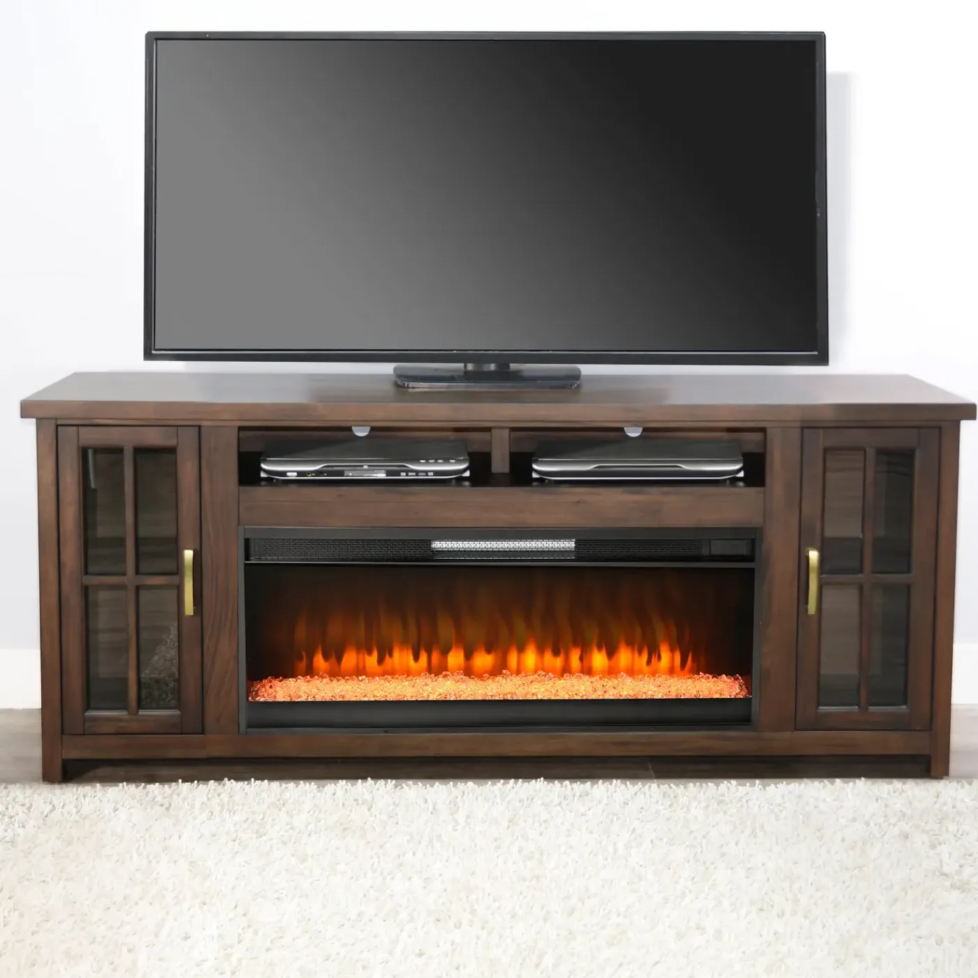 New Levi Media Console & Crystal Fire Insert Electric Fireplaces