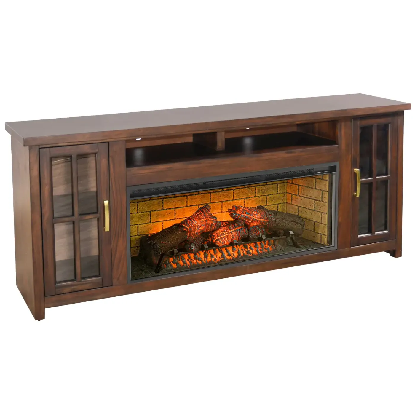 New Levi Media Console & Log Fire Insert Electric Fireplaces