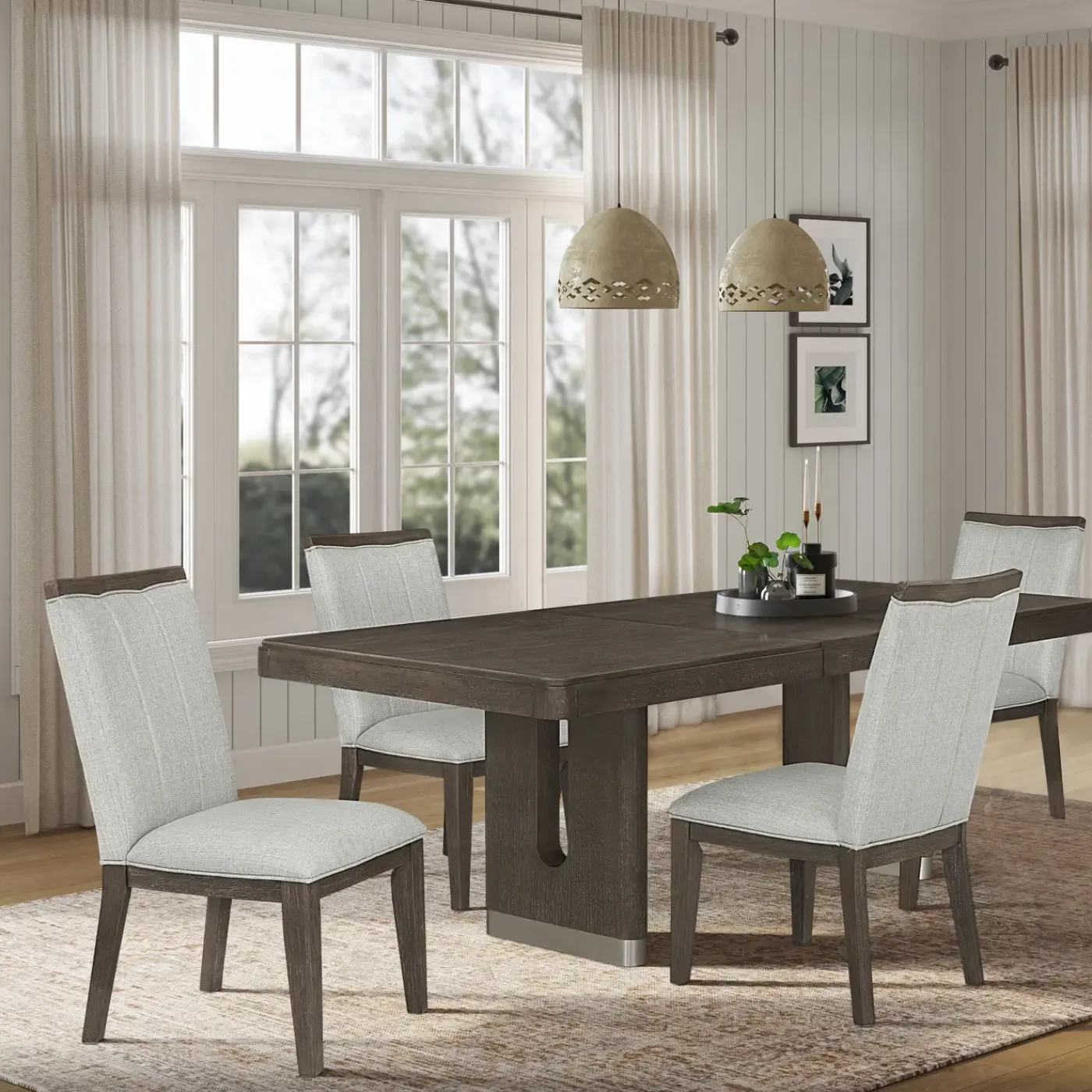 Best Lumen Extendable Pedestal Dining Table & 4 Side Chairs Dining Room Sets|All Outlet & Clearance Items
