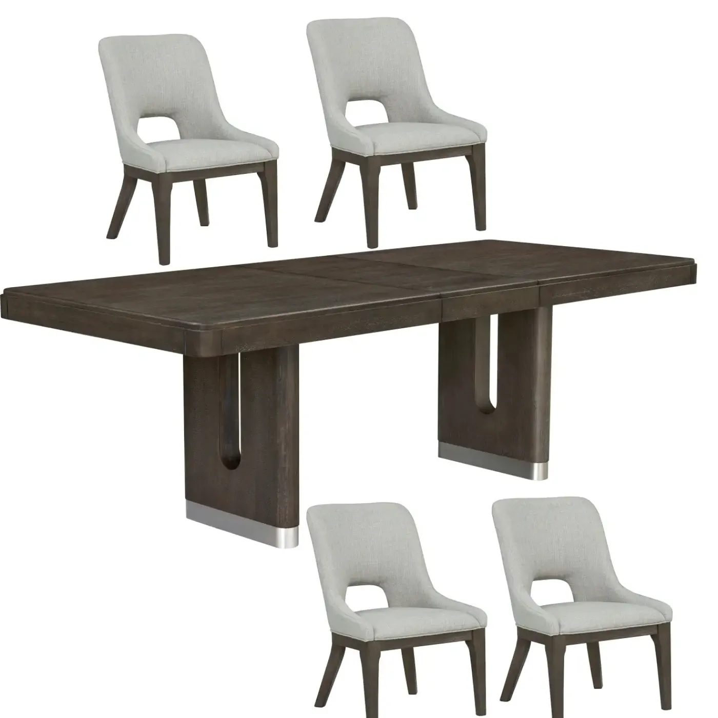 Lumen Extendable Pedestal Dining Table & 4 Sling Chairs Dining Room Sets|All Outlet & Clearance Items
