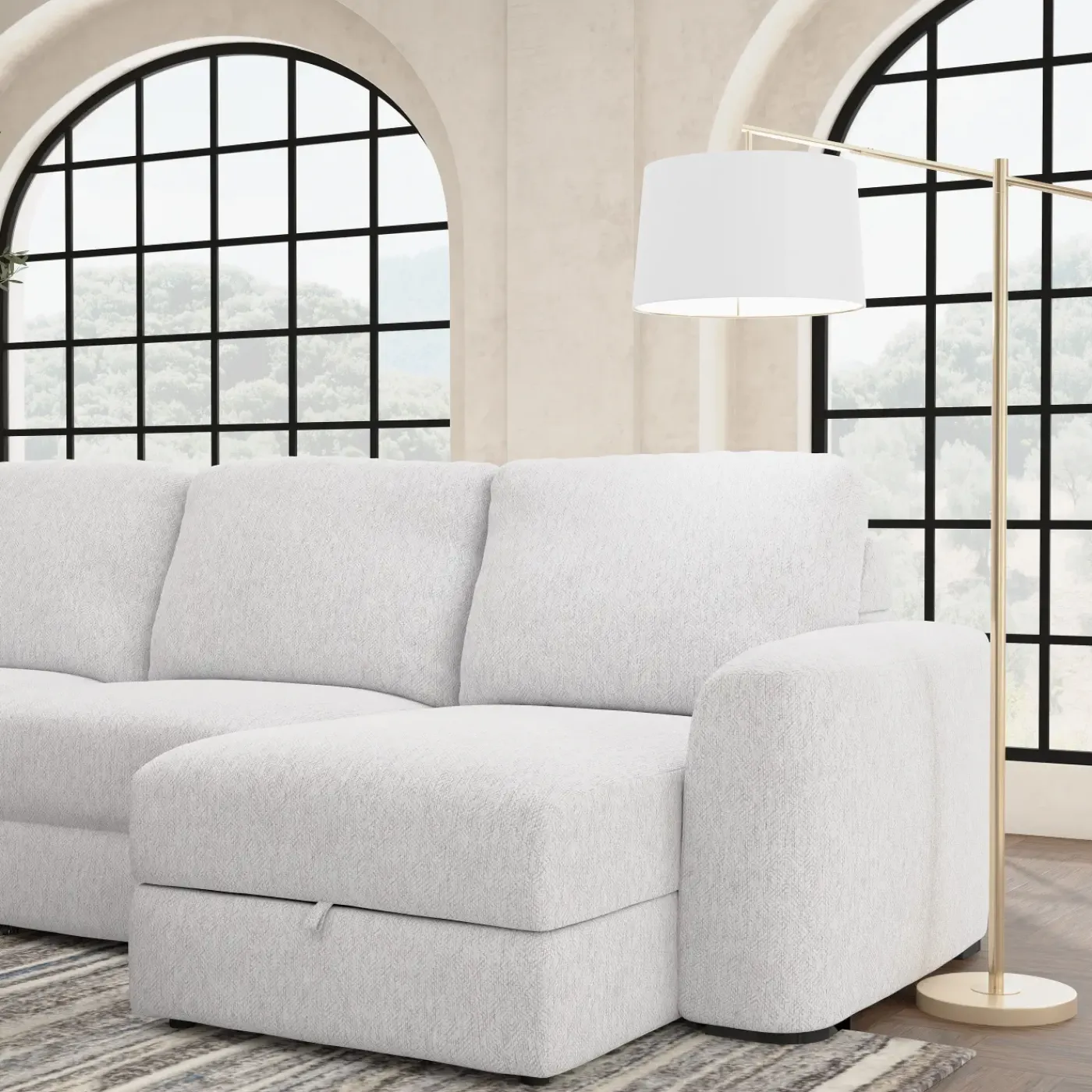 Luna 7pc Sectional with RAF Chaise Living Room Sets|Sectionals