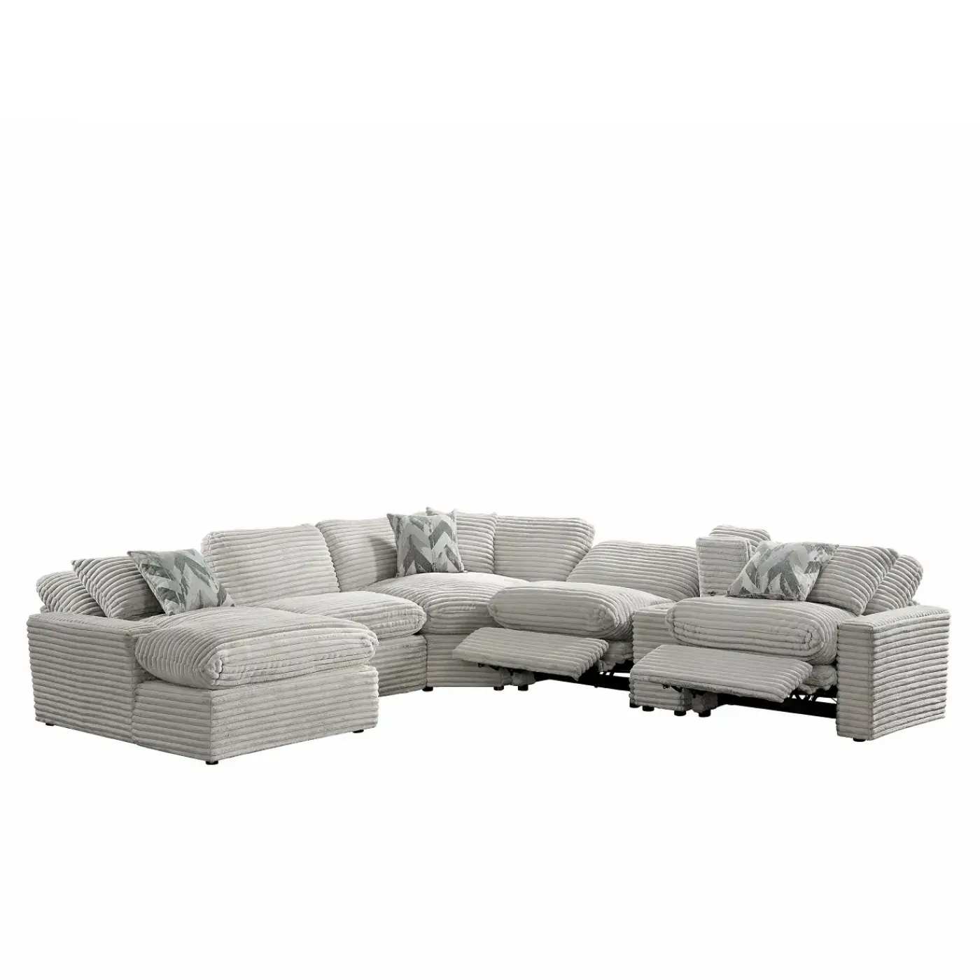 Discount Lush 6pc Left Chaise Power Sectional Living Room Sets|Sectionals
