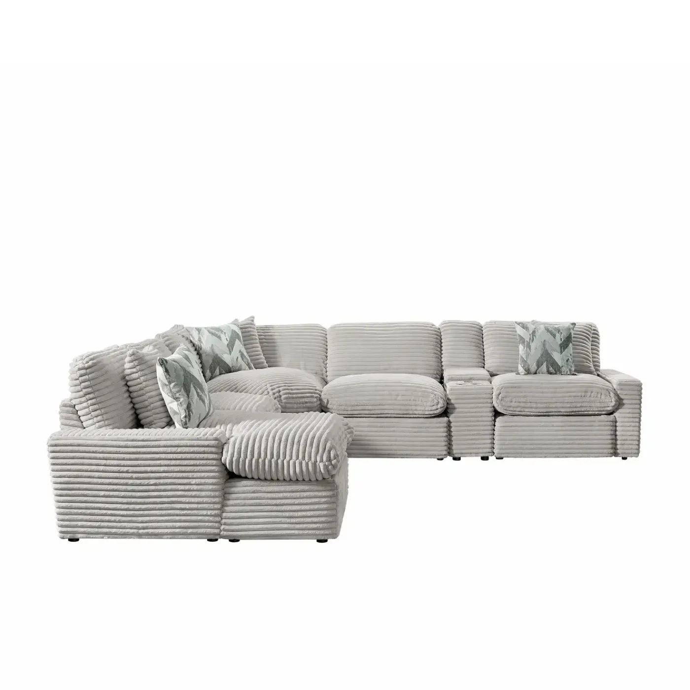 Discount Lush 6pc Left Chaise Power Sectional Living Room Sets|Sectionals